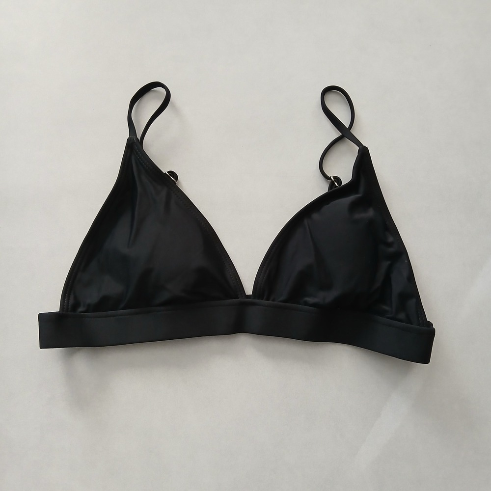 Black Boho Y2K VTG‎ Swim Grunge Resort Beach Goth Vacation Bikini Top Large